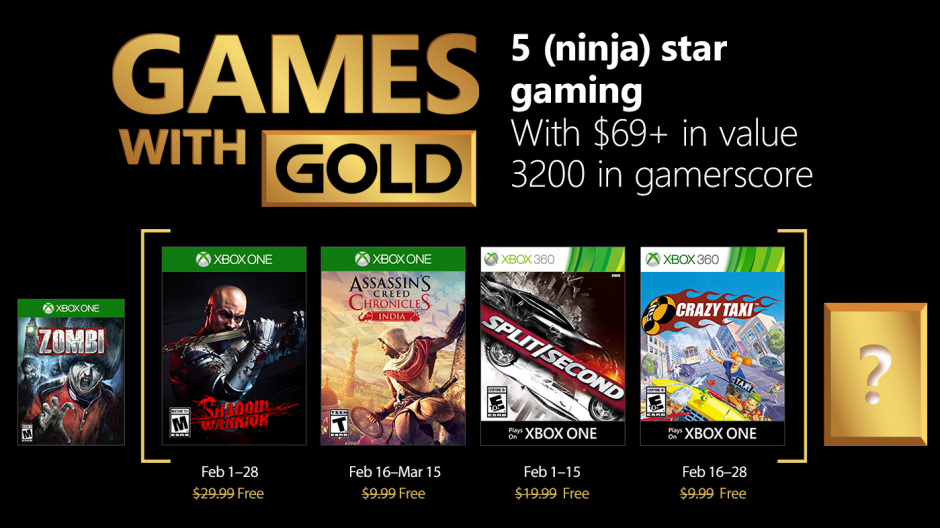 Xbox Games With Gold titles 