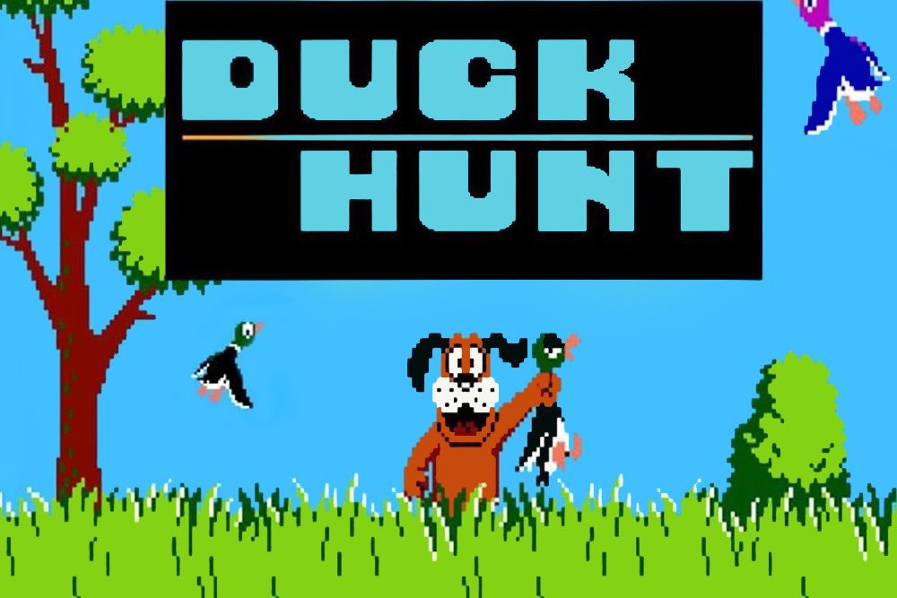 old school game duck hunter dog